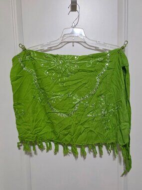 Sequined and Embroidered Sarong with tie